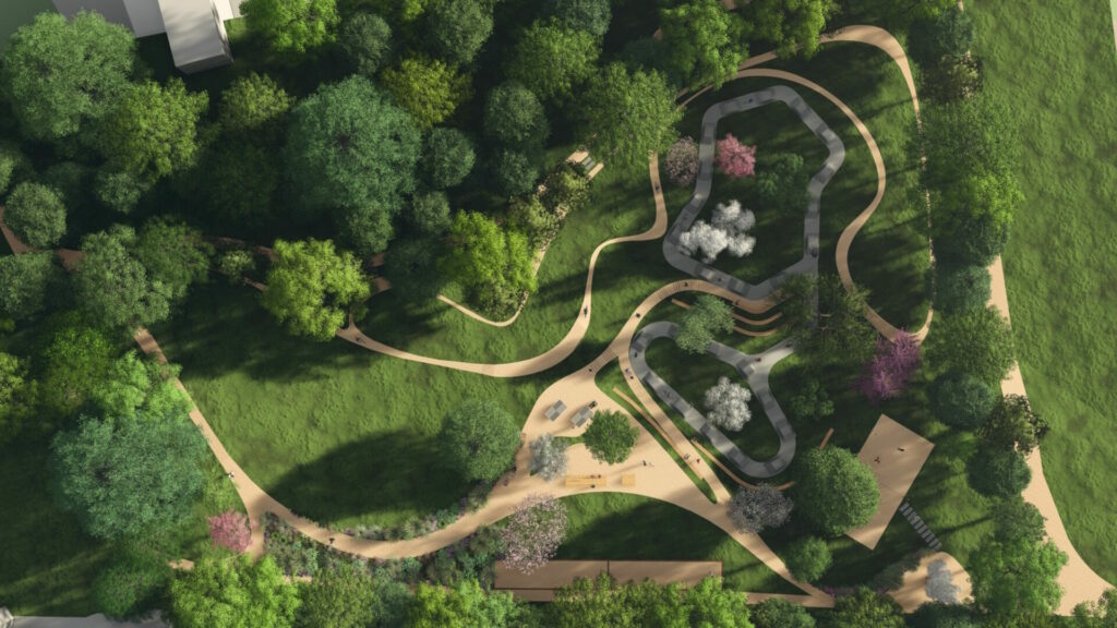 Vue aérienne de la prairie des Chênes